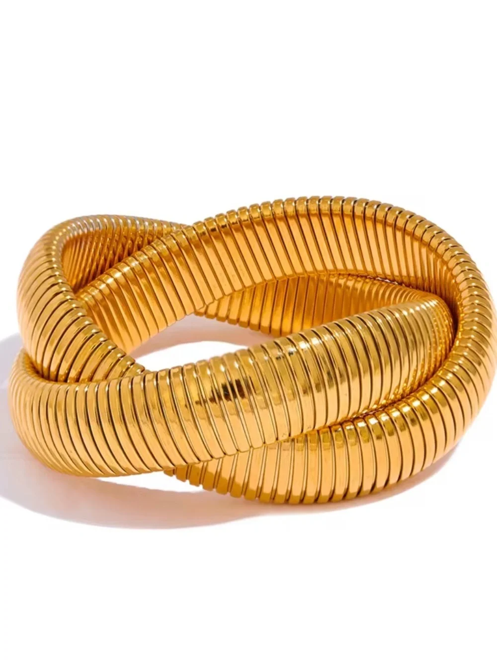 Gold Coil Knot Bracelet – Women's Statement Bangle
